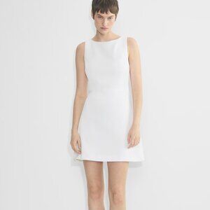 Aritzia White Sleeveless Boatneck Mini Dress